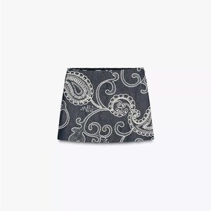 Zara Charcoal Paisley Mini Skort